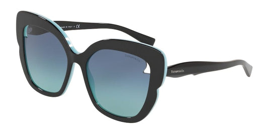 Tiffany TF4161 Square Sunglasses  80559S-BLACK ON TIFFANY BLUE 56-17-140 - Color Map black