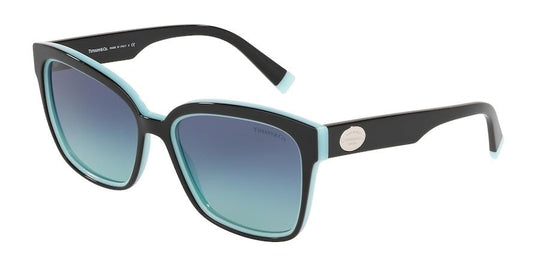 Tiffany TF4162F Square Sunglasses  80559S-BLACK ON TIFFANY BLUE 56-17-140 - Color Map black
