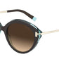 Tiffany TF4167 Round Sunglasses  82863B-HAVANA ON CRYSTAL TIFFANY BLUE 54-18-140 - Color Map havana