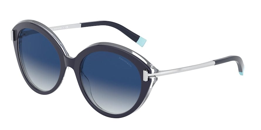 Tiffany TF4167 Round Sunglasses  83024L-BLUE ON CRYSTAL 54-18-140 - Color Map blue