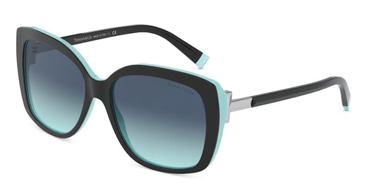 Tiffany TF4171 Square Sunglasses  80559S-BLACK ON TIFFANY BLUE 57-16-140 - Color Map black