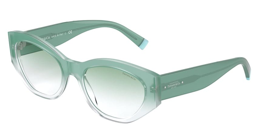 Tiffany TF4172 Oval Sunglasses  83208E-GREEN GRADIENT IVORY 54-19-140 - Color Map green