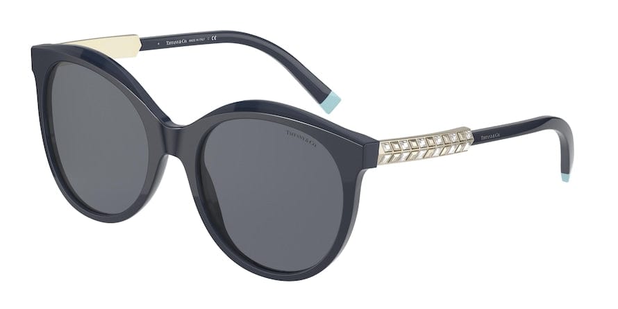 Tiffany TF4175B Cat Eye Sunglasses  833155-BLUE ON DARK BLUE TRANSPARENT 55-19-140 - Color Map blue