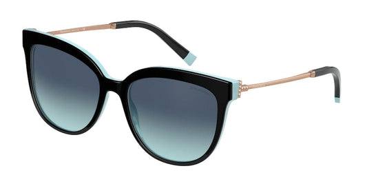 Tiffany TF4176F Cat Eye Sunglasses  80559S-BLACK ON TIFFANY BLUE 55-17-140 - Color Map black