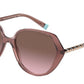 Tiffany TF4179BF Irregular Sunglasses  82979T-PINK BROWN TRANSPARENT 55-17-140 - Color Map light brown