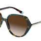Tiffany TF4179B Irregular Sunglasses  82803B-CRYSTAL TIFFANY BLUE ON HAVANA 55-17-140 - Color Map havana