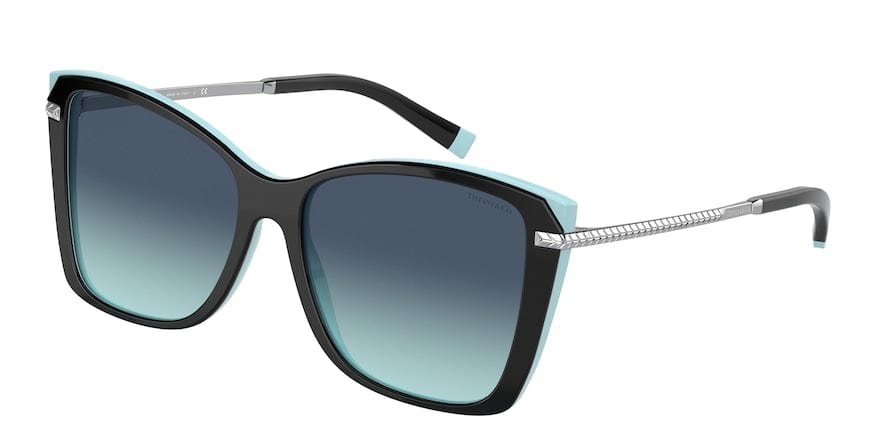 Tiffany TF4180F Square Sunglasses  80559S-BLACK ON TIFFANY BLUE 56-16-140 - Color Map black
