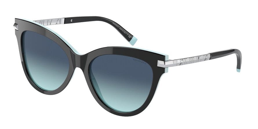 Tiffany TF4182F Cat Eye Sunglasses  80559S-BLACK ON TIFFANY BLUE 55-17-140 - Color Map black