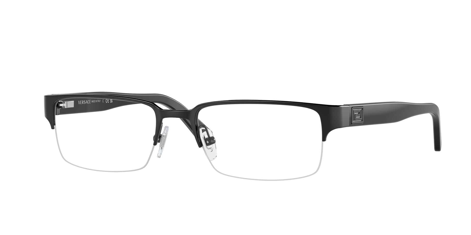 Versace VE1184 Rectangle Eyeglasses  1261-Matte Black 53-140-18 - Color Map Black