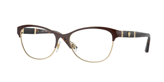 Versace VE1233Q Irregular Eyeglasses  1344-Brown/Pale Gold 53-140-17 - Color Map Brown