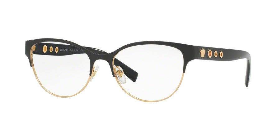 Versace VE1237 Oval Eyeglasses  1342-BLACK/GOLD 53-17-140 - Color Map black