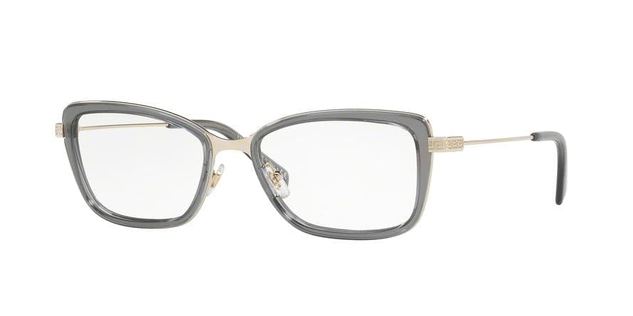 Versace VE1243 Rectangle Eyeglasses  1399-PALE GOLD/GREY TRANSPARENT 52-17-140 - Color Map grey