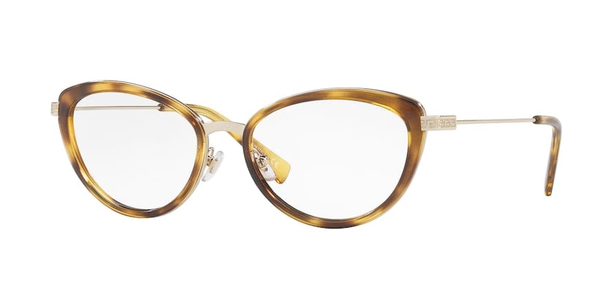 Versace VE1244 Cat Eye Eyeglasses  1400-PALE GOLD/HAVANA 53-17-140 - Color Map brown