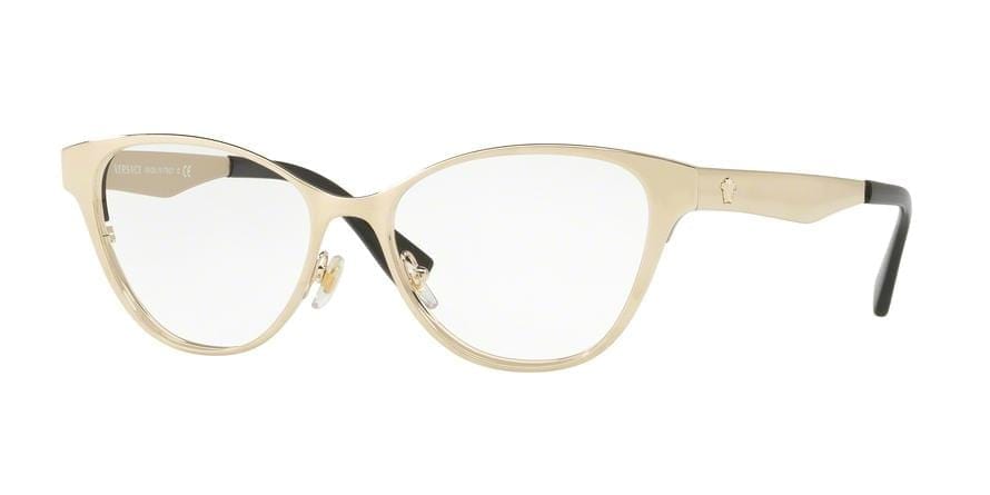Versace VE1245 Cat Eye Eyeglasses  1252-PALE GOLD/BLACK 53-16-140 - Color Map gold