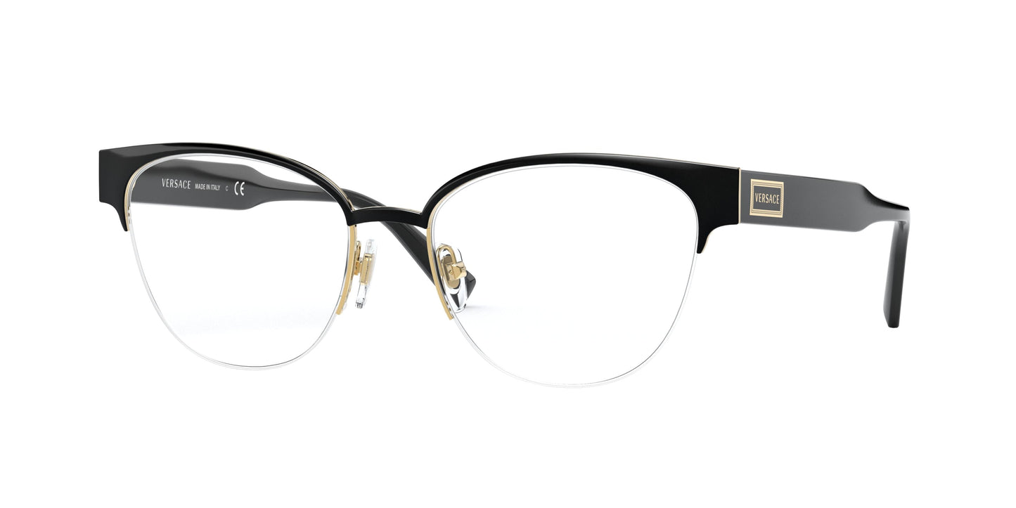 Versace VE1265 Cat Eye Eyeglasses  1433-Black/Gold 53-140-17 - Color Map Black