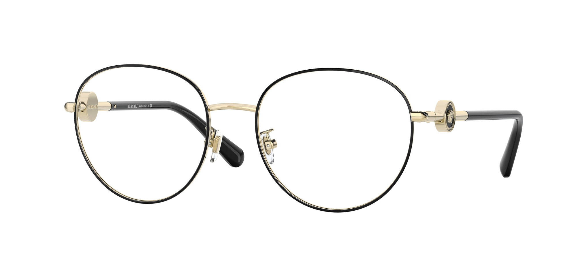 Versace VE1273D Pillow Eyeglasses  1433-Gold/Black 54-140-18 - Color Map Black