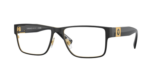 Versace VE1274 Rectangle Eyeglasses  1436-Black 57-140-17 - Color Map Black