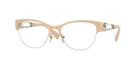 Versace VE1278 Pillow Eyeglasses  1476-BEIGE/PALE GOLD 54-18-140 - Color Map brown