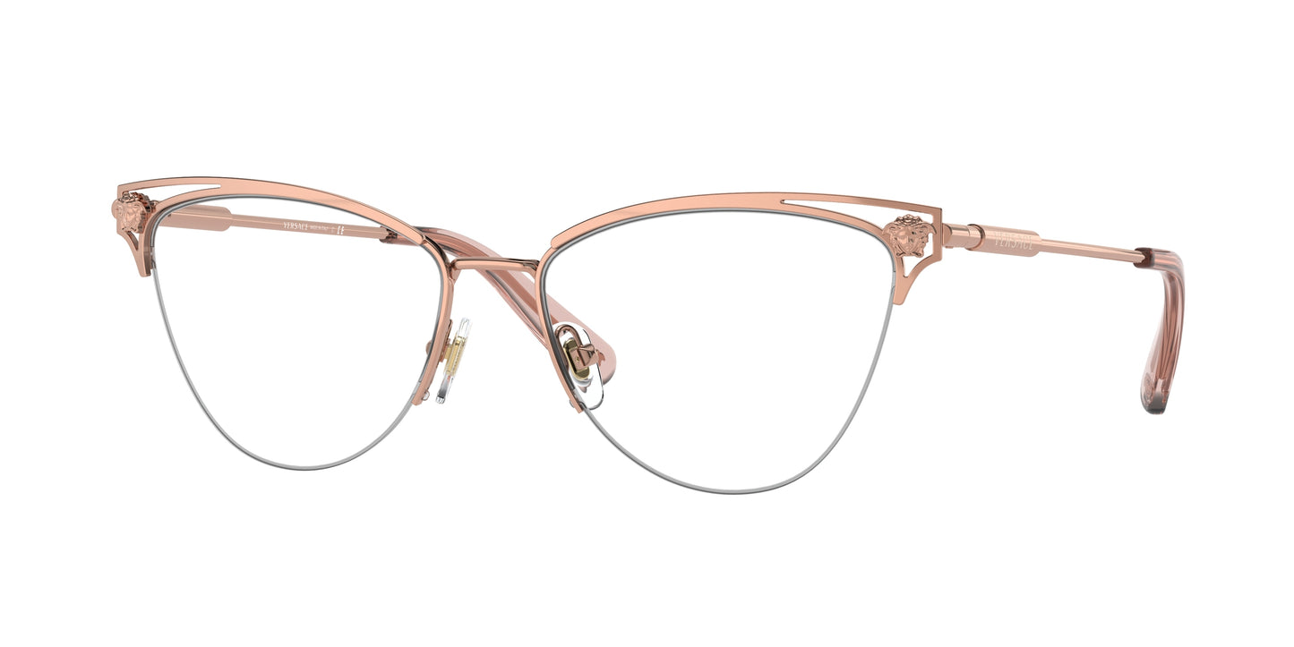 Versace VE1280 Cat Eye Eyeglasses  1412-Rose Gold 55-145-16 - Color Map Gold