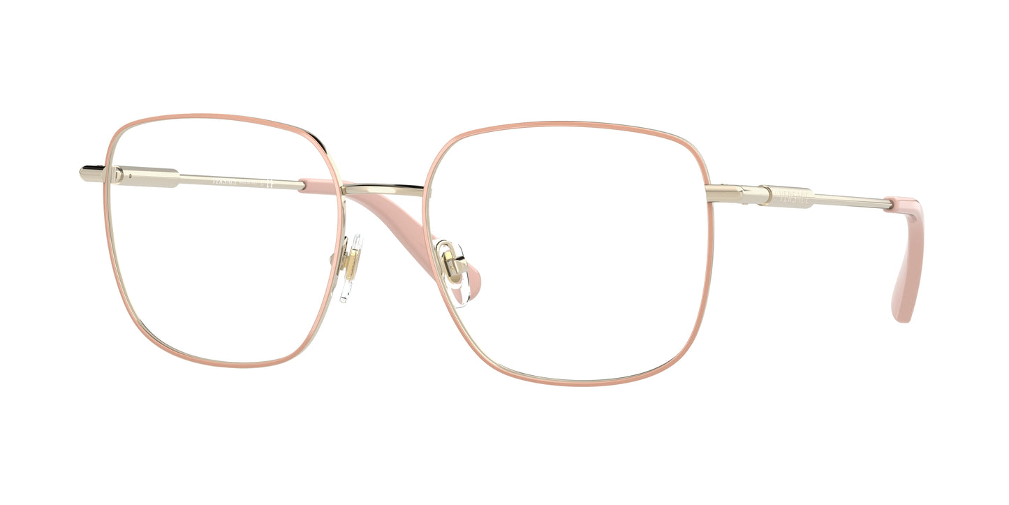 Versace VE1281 Square Eyeglasses  1469-Pale Gold/Pink 56-145-18 - Color Map Gold