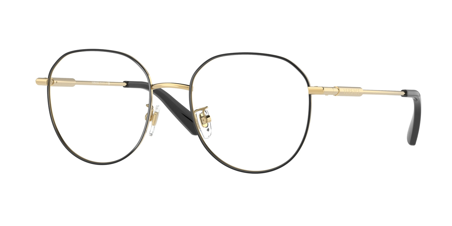 Versace VE1282D Phantos Eyeglasses  1433-Gold/Black 53-145-19 - Color Map Black