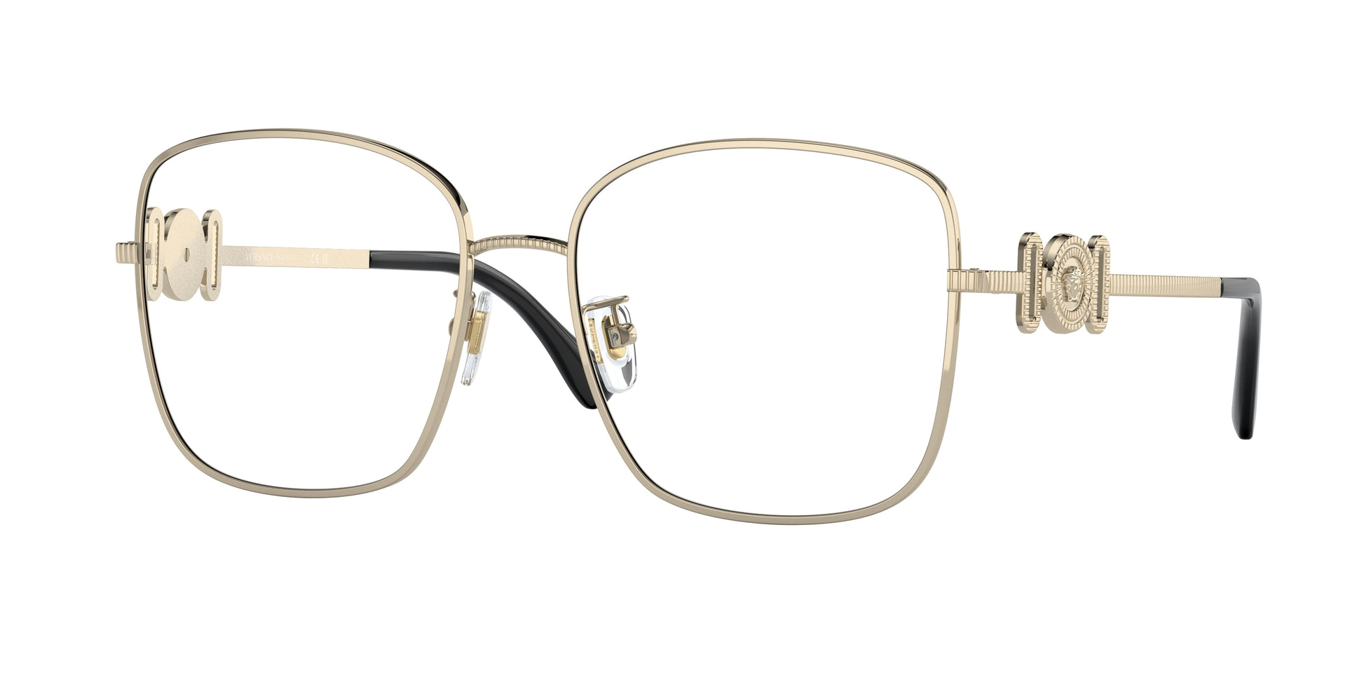 Versace VE1286D Square Eyeglasses  1339-Pale Gold 56-145-17 - Color Map Gold