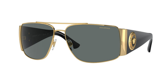 Versace VE2163 Rectangle Sunglasses  100281-Gold 63-135-15 - Color Map Gold