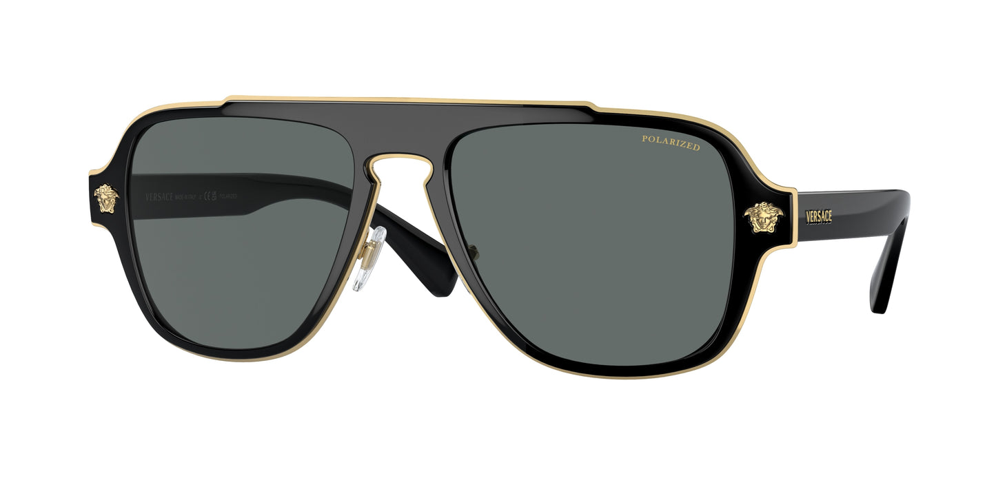 Versace VE2199 Irregular Sunglasses  100281-Black 56-145-18 - Color Map Black