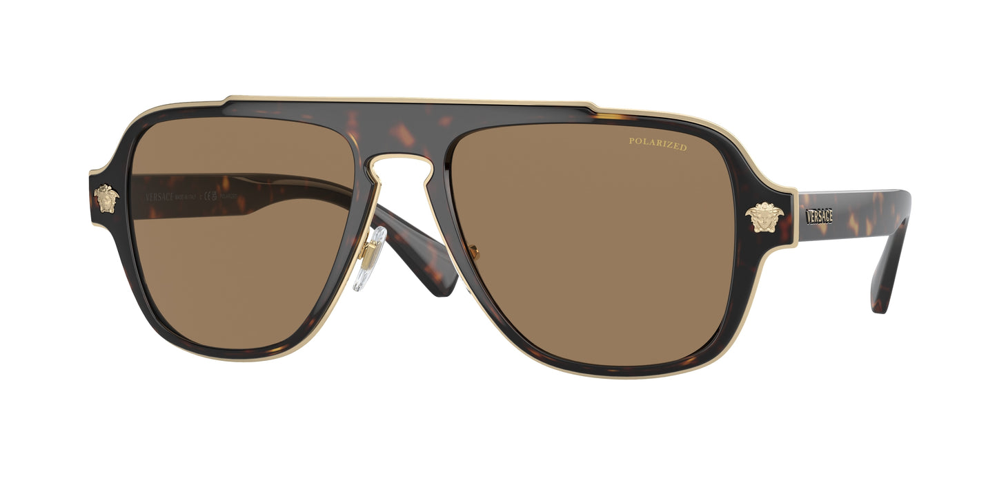 Versace VE2199 Irregular Sunglasses  1252LA-Havana 56-145-18 - Color Map Tortoise