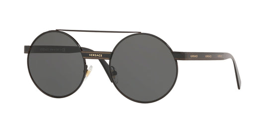 Versace VE2210 Round Sunglasses  100987-BLACK 52-21-140 - Color Map black