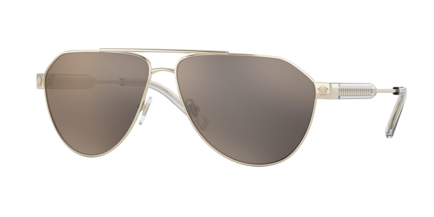 Versace VE2223 Pilot Sunglasses  10025A-Gold 62-140-13 - Color Map Gold