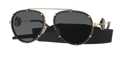 Versace VE2232 Pilot Sunglasses  143887-Black 61-145-18 - Color Map Black