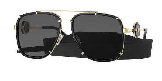 Versace VE2233 Irregular Sunglasses  143887-BLACK 60-16-145 - Color Map black