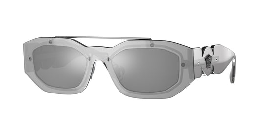 Versace VE2235 Irregular Sunglasses  10016G-Transp Grey Mirror Silver 51-140-20 - Color Map Grey