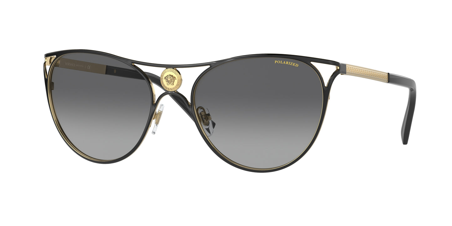 Versace VE2237 Cat Eye Sunglasses  1433T3-Black/Gold 57-140-19 - Color Map Black