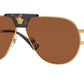 Versace VE2252 Pilot Sunglasses  147073-Gold 63-145-12 - Color Map Gold