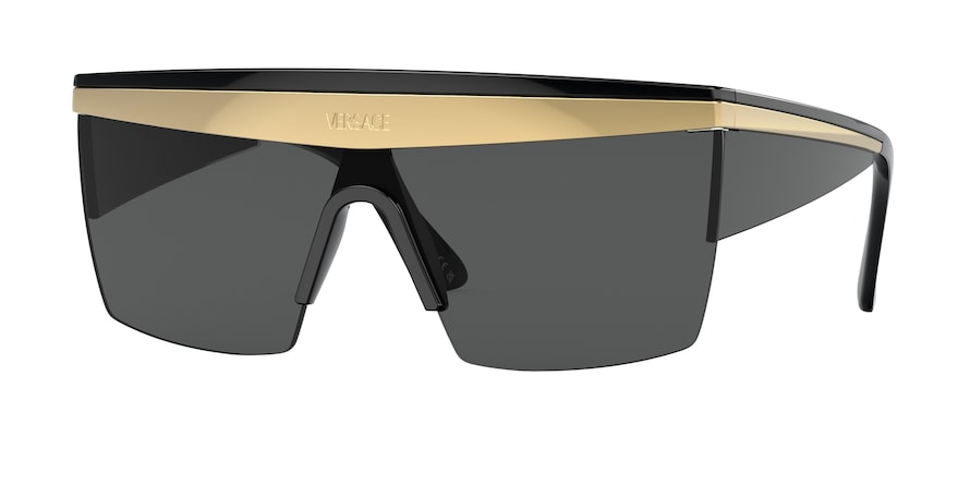 Versace VE2254 Rectangle Sunglasses  100287-BLACK 44-144-155 - Color Map black