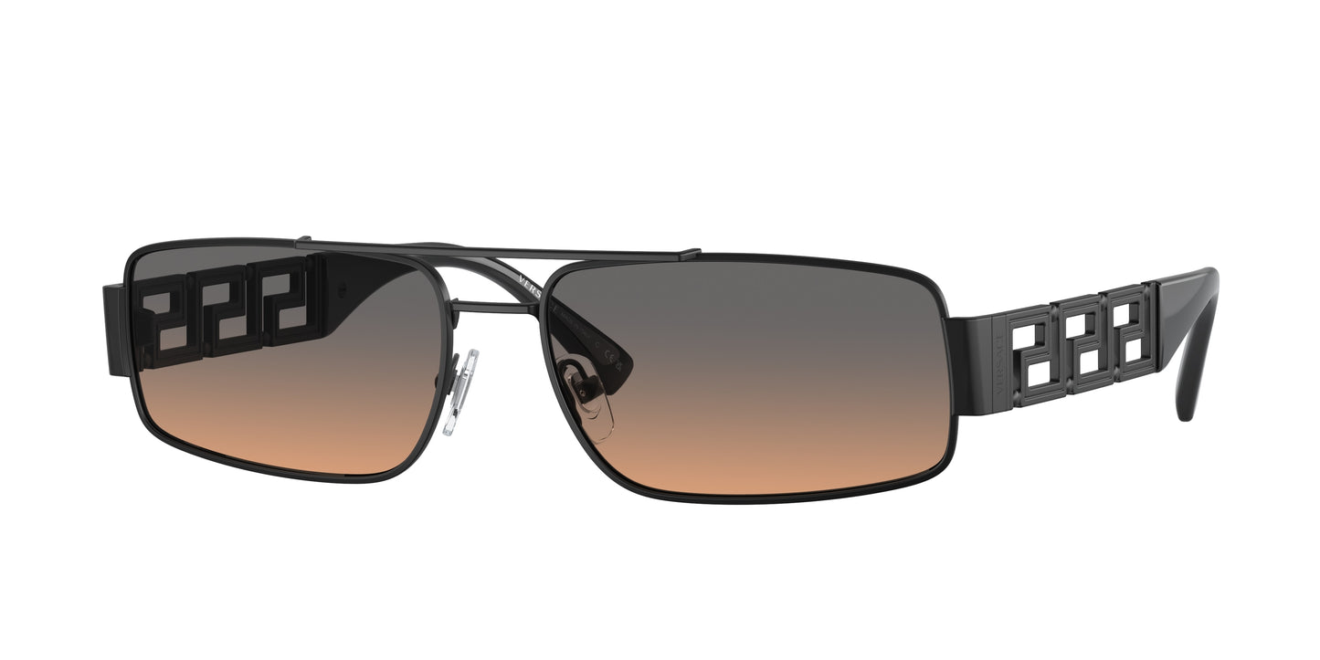 Versace VE2257 Rectangle Sunglasses  126118-Matte Black 60-145-16 - Color Map Black