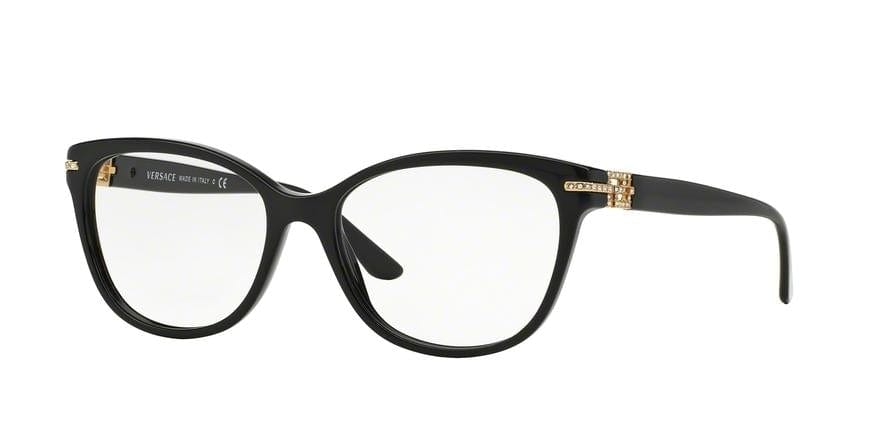 Versace VE3205B Square Eyeglasses  GB1-BLACK 54-16-140 - Color Map black