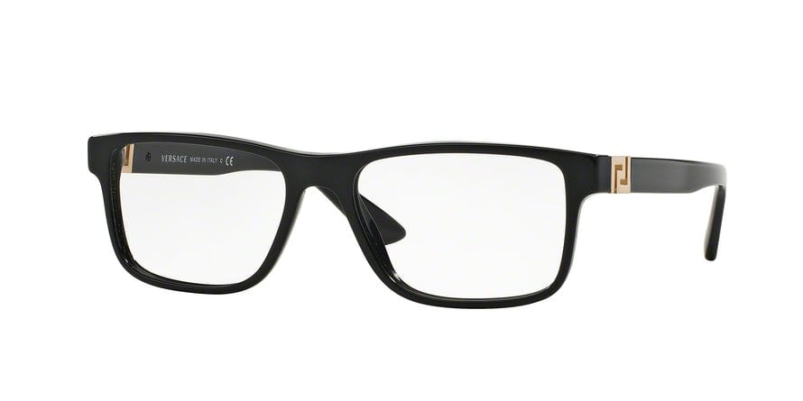 Versace VE3211 Rectangle Eyeglasses  GB1-BLACK 55-17-145 - Color Map black