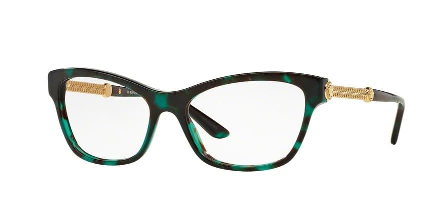 Versace VE3214 Cat Eye Eyeglasses  5076-GREEN HAVANA 54-16-140 - Color Map green