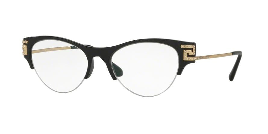 Versace VE3226B Oval Eyeglasses  GB1-BLACK 51-18-140 - Color Map black