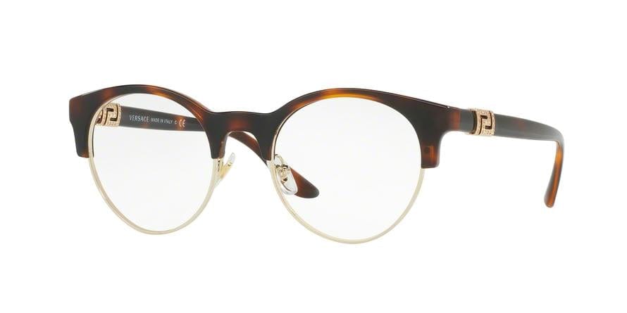 Versace VE3233B Round Eyeglasses  5217-HAVANA 49-20-140 - Color Map brown