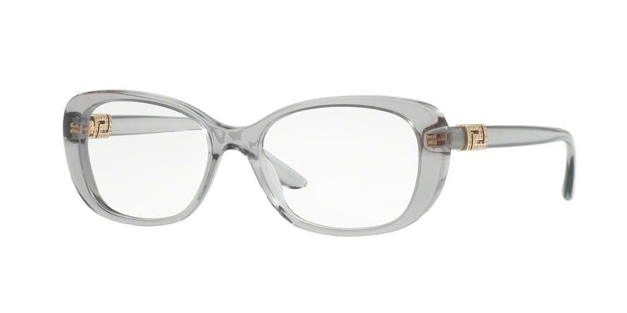 Versace VE3234B Rectangle Eyeglasses  593-TRANSPARENT GRAY 51-16-140 - Color Map grey