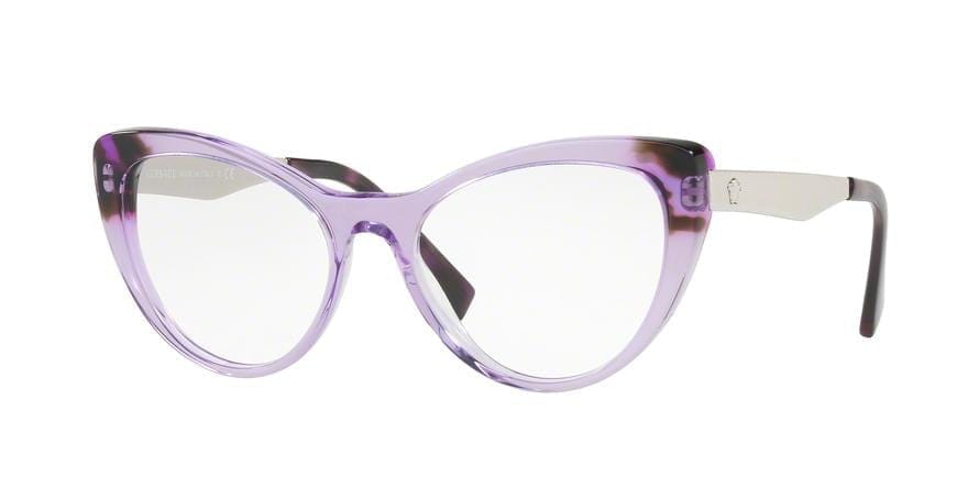 Versace VE3244 Cat Eye Eyeglasses  5240-TRANSP VIOLET/VIOLET HAVANA 53-17-140 - Color Map violet