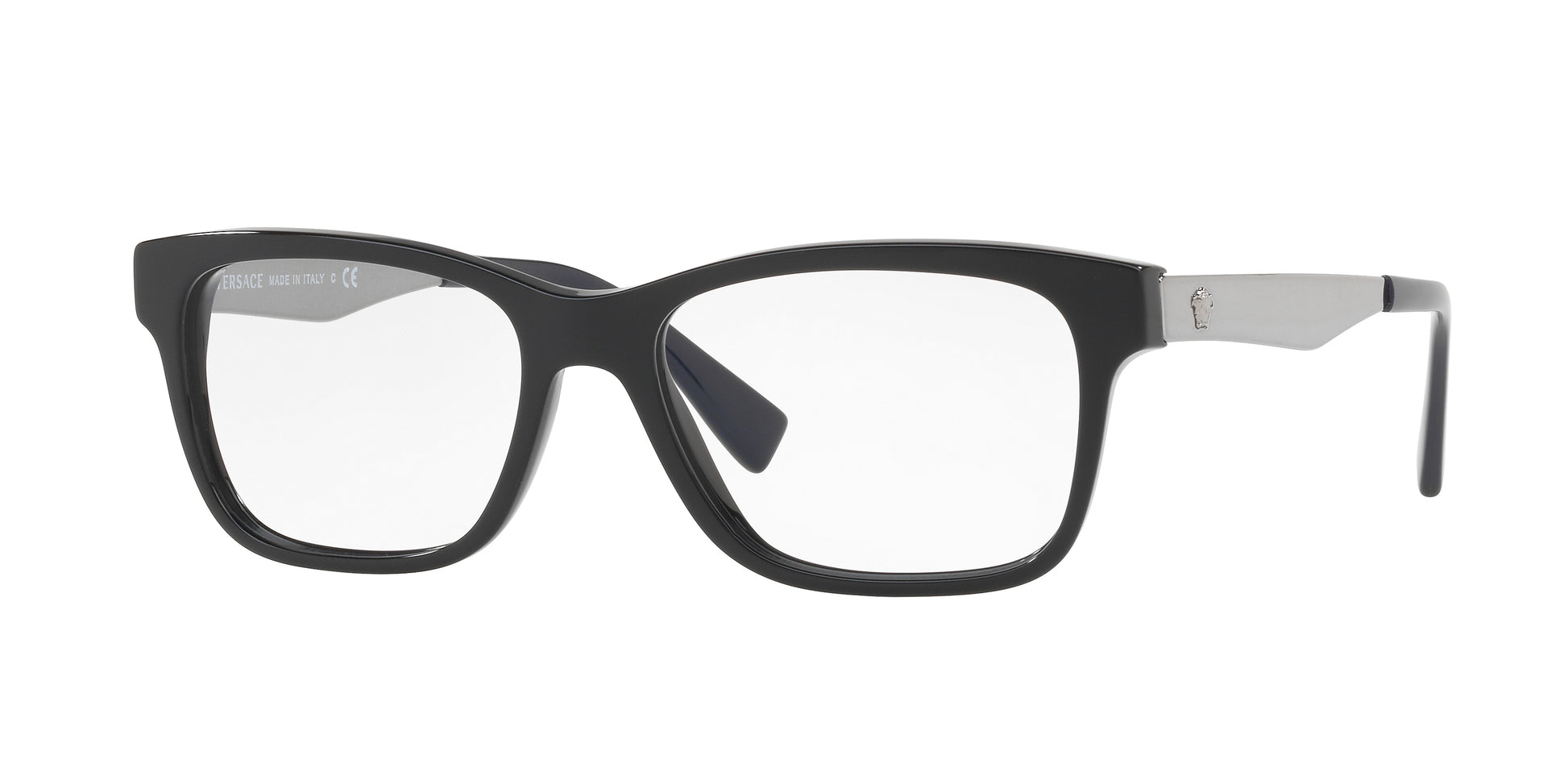 Versace VE3245 Rectangle Eyeglasses  5238-Black/Blue 55-145-17 - Color Map Black