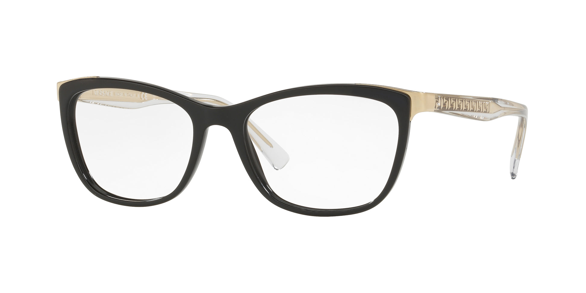 Versace VE3255 Cat Eye Eyeglasses  GB1-Black 54-140-17 - Color Map Black