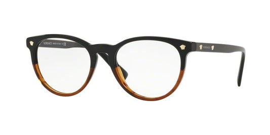 Versace VE3257 Round Eyeglasses  5117-BLACK/HAVANA 53-18-140 - Color Map multi
