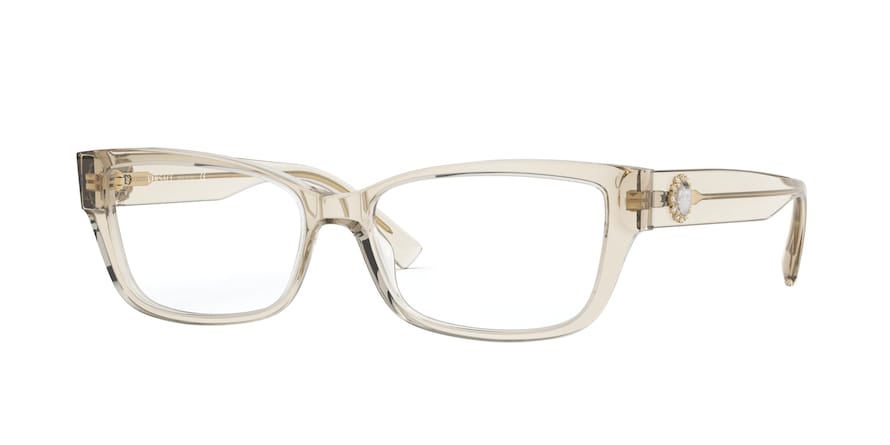 Versace VE3284B Rectangle Eyeglasses  5288-TRANSPARENT BROWN 54-15-140 - Color Map brown