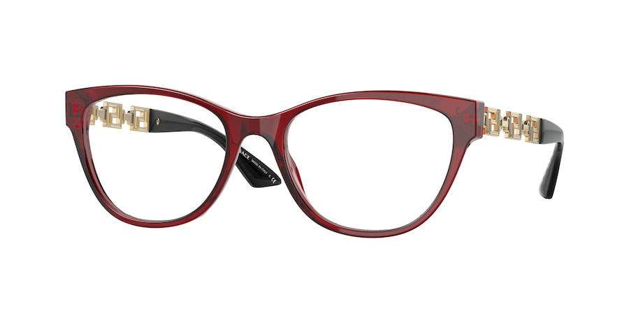Versace VE3292 Phantos Eyeglasses  388-BORDEAUX TRANSPARENT 54-18-140 - Color Map bordeaux